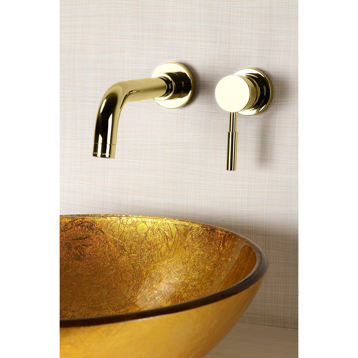 Concord KS8112DL Single-Handle 2-Hole Wall Mount Bathroom Faucet, Polished Brass