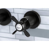 Essex KS8120BEX Two-Handle 3-Hole Wall Mount Bathroom Faucet, Matte Black