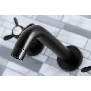 Essex KS8120BEX Two-Handle 3-Hole Wall Mount Bathroom Faucet, Matte Black