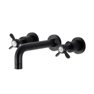 Essex KS8120BEX Two-Handle 3-Hole Wall Mount Bathroom Faucet, Matte Black