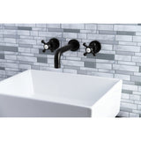 Metropolitan KS8120BX Two-Handle 3-Hole Wall Mount Bathroom Faucet, Matte Black