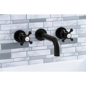 Metropolitan KS8120BX Two-Handle 3-Hole Wall Mount Bathroom Faucet, Matte Black
