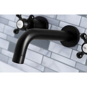 Metropolitan KS8120BX Two-Handle 3-Hole Wall Mount Bathroom Faucet, Matte Black