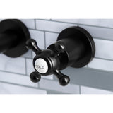 Metropolitan KS8120BX Two-Handle 3-Hole Wall Mount Bathroom Faucet, Matte Black