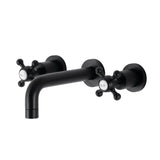 Metropolitan KS8120BX Two-Handle 3-Hole Wall Mount Bathroom Faucet, Matte Black