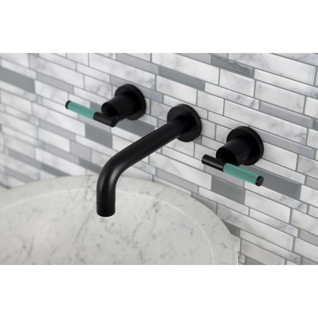Kaiser KS8120CKL Two-Handle Wall Mount Bathroom Faucet, Matte Black