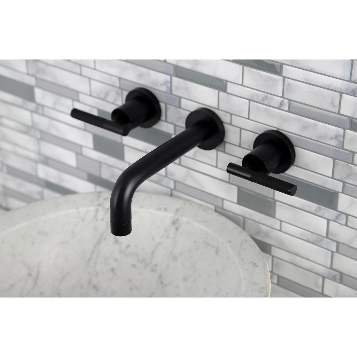 Kaiser KS8120CKL Two-Handle Wall Mount Bathroom Faucet, Matte Black
