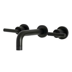 Manhattan KS8120CML Two-Handle 3-Hole Wall Mount Bathroom Faucet, Matte Black