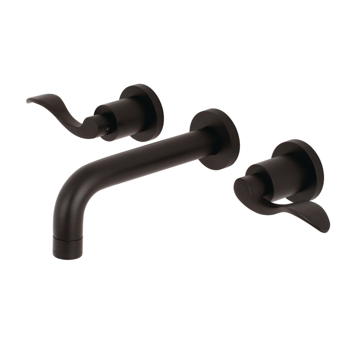 NuWave KS8120DFL Two-Handle 3-Hole Wall Mount Bathroom Faucet, Matte Black