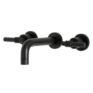 Milano KS8120ML Two-Handle 3-Hole Wall Mount Bathroom Faucet, Matte Black