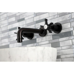 Hamilton KS8120NX Two-Handle 3-Hole Wall Mount Bathroom Faucet, Matte Black