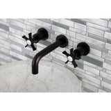 Hamilton KS8120NX Two-Handle 3-Hole Wall Mount Bathroom Faucet, Matte Black