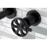 Belknap KS8120RX Two-Handle 3-Hole Wall Mount Bathroom Faucet, Matte Black