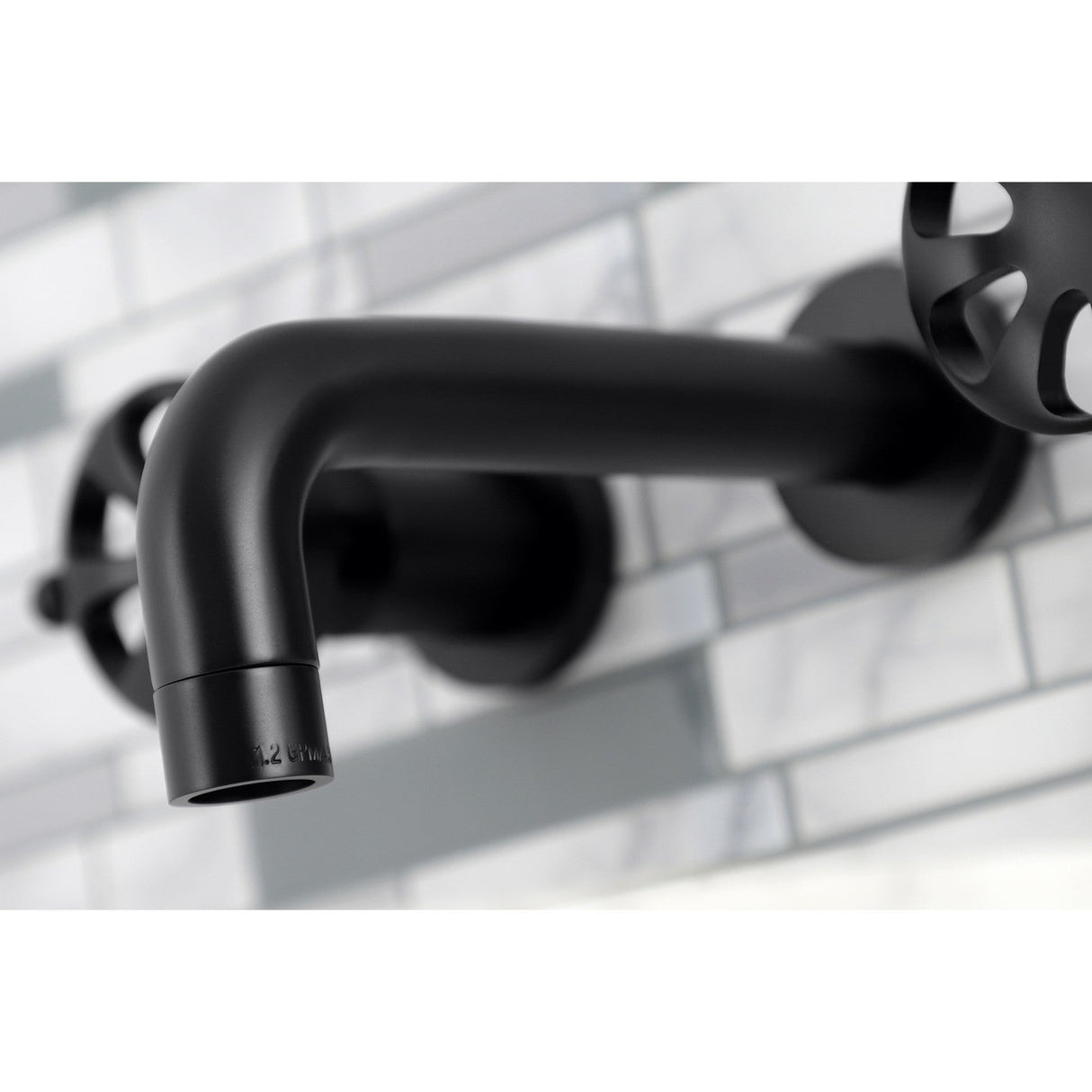 Belknap KS8120RX Two-Handle 3-Hole Wall Mount Bathroom Faucet, Matte Black