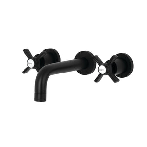 Millennium KS8120ZX Two-Handle 3-Hole Wall Mount Bathroom Faucet, Matte Black