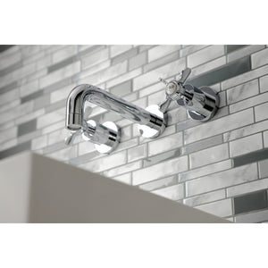 Essex KS8121BEX Two-Handle 3-Hole Wall Mount Bathroom Faucet, Polished Chrome