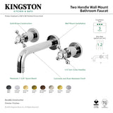 Metropolitan KS8121BX Two-Handle 3-Hole Wall Mount Bathroom Faucet, Polished Chrome