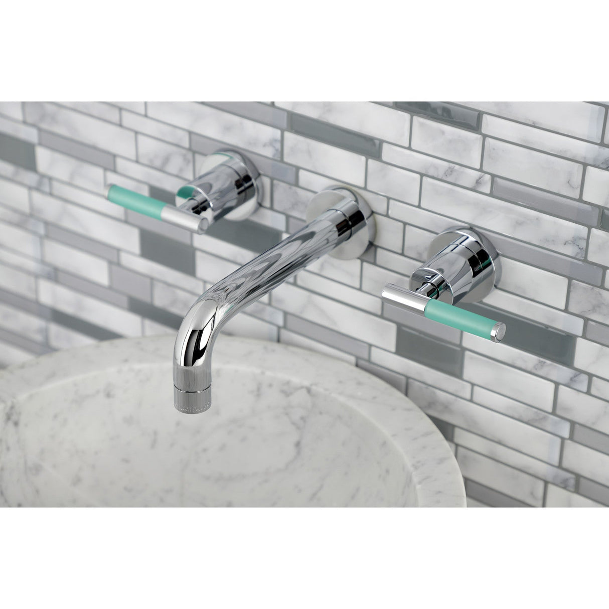 Kaiser KS8121CKL Two-Handle Wall Mount Bathroom Faucet, Polished Chrome