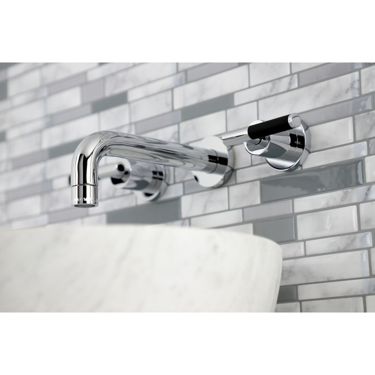 Kaiser KS8121CKL Two-Handle Wall Mount Bathroom Faucet, Polished Chrome