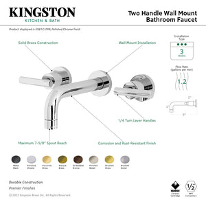 Manhattan KS8121CML Two-Handle 3-Hole Wall Mount Bathroom Faucet, Polished Chrome