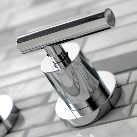 Manhattan KS8121CML Two-Handle 3-Hole Wall Mount Bathroom Faucet, Polished Chrome