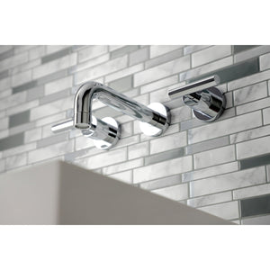 Manhattan KS8121CML Two-Handle 3-Hole Wall Mount Bathroom Faucet, Polished Chrome