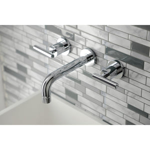 Manhattan KS8121CML Two-Handle 3-Hole Wall Mount Bathroom Faucet, Polished Chrome