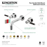 Kaiser KS8121DKL Two-Handle 3-Hole Wall Mount Bathroom Faucet, Polished Chrome