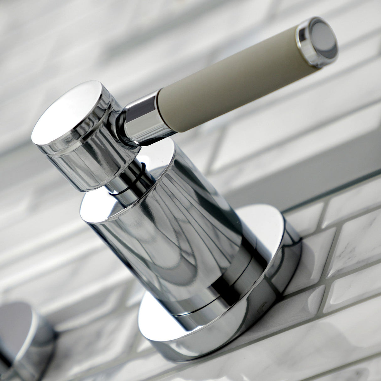 Kaiser KS8121DKL Two-Handle 3-Hole Wall Mount Bathroom Faucet, Polished Chrome