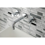 Kaiser KS8121DKL Two-Handle 3-Hole Wall Mount Bathroom Faucet, Polished Chrome