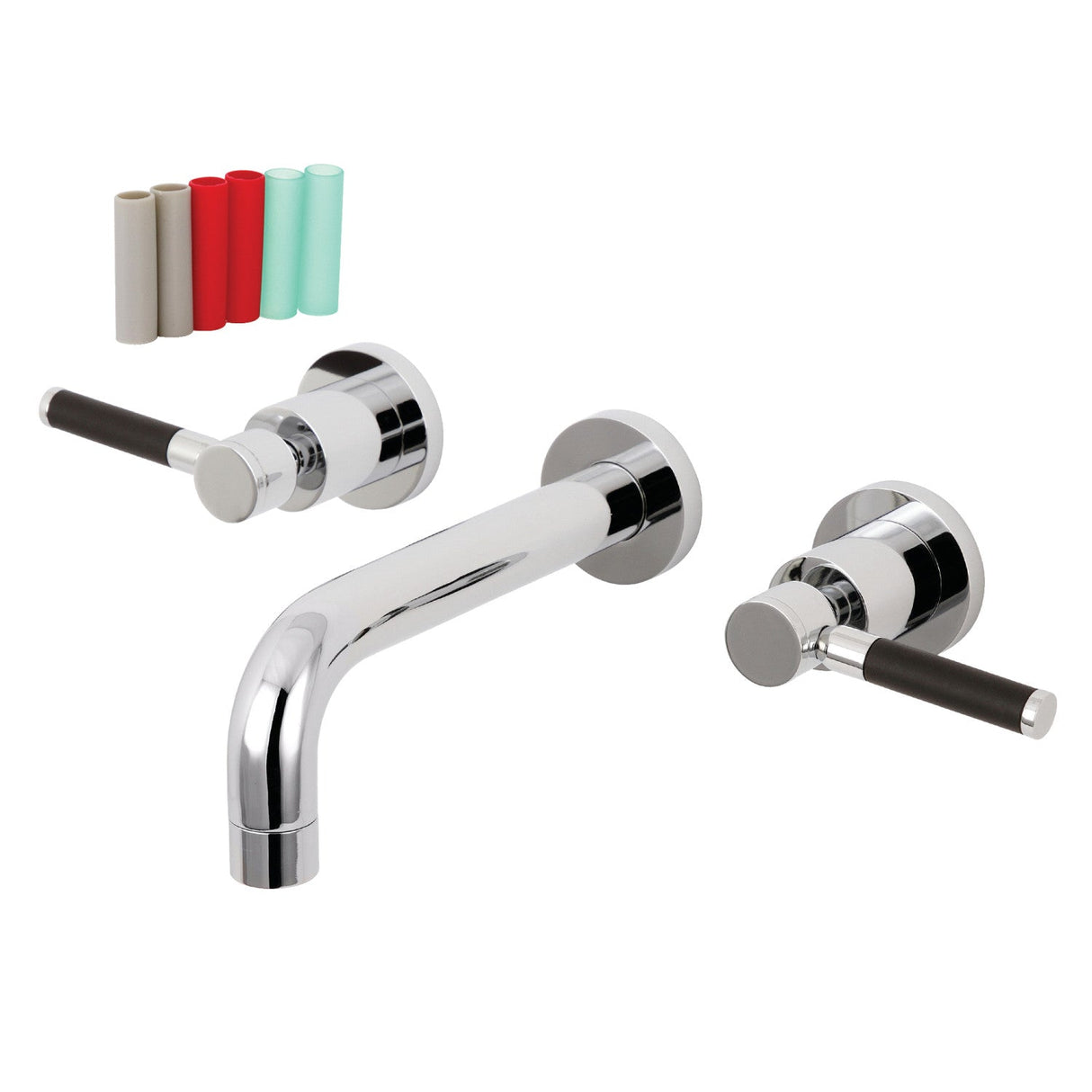 Kaiser KS8121DKL Two-Handle 3-Hole Wall Mount Bathroom Faucet, Polished Chrome
