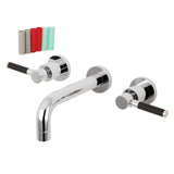 Kaiser KS8121DKL Two-Handle 3-Hole Wall Mount Bathroom Faucet, Polished Chrome