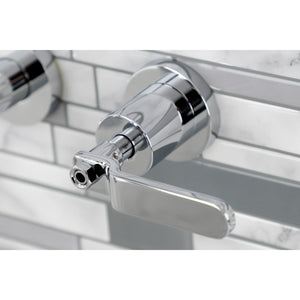 Whitaker KS8121KL Two-Handle 3-Hole Wall Mount Bathroom Faucet, Polished Chrome