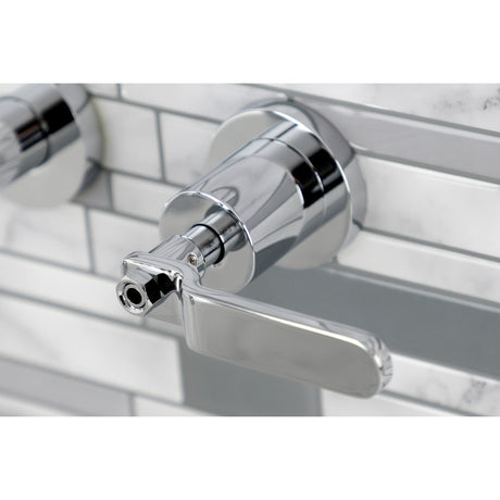 Whitaker KS8121KL Two-Handle 3-Hole Wall Mount Bathroom Faucet, Polished Chrome