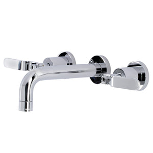 Whitaker KS8121KL Two-Handle 3-Hole Wall Mount Bathroom Faucet, Polished Chrome
