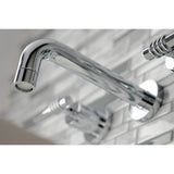 Milano KS8121ML Two-Handle 3-Hole Wall Mount Bathroom Faucet, Polished Chrome