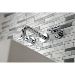 Milano KS8121ML Two-Handle 3-Hole Wall Mount Bathroom Faucet, Polished Chrome