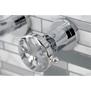 Belknap KS8121RX Two-Handle 3-Hole Wall Mount Bathroom Faucet, Polished Chrome