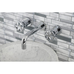 Belknap KS8121RX Two-Handle 3-Hole Wall Mount Bathroom Faucet, Polished Chrome