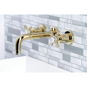 Essex KS8122BEX Two-Handle 3-Hole Wall Mount Bathroom Faucet, Polished Brass