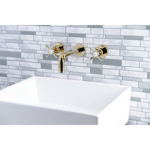 Essex KS8122BEX Two-Handle 3-Hole Wall Mount Bathroom Faucet, Polished Brass