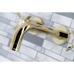 Essex KS8122BEX Two-Handle 3-Hole Wall Mount Bathroom Faucet, Polished Brass