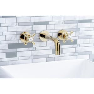 Metropolitan KS8122BX Two-Handle 3-Hole Wall Mount Bathroom Faucet, Polished Brass