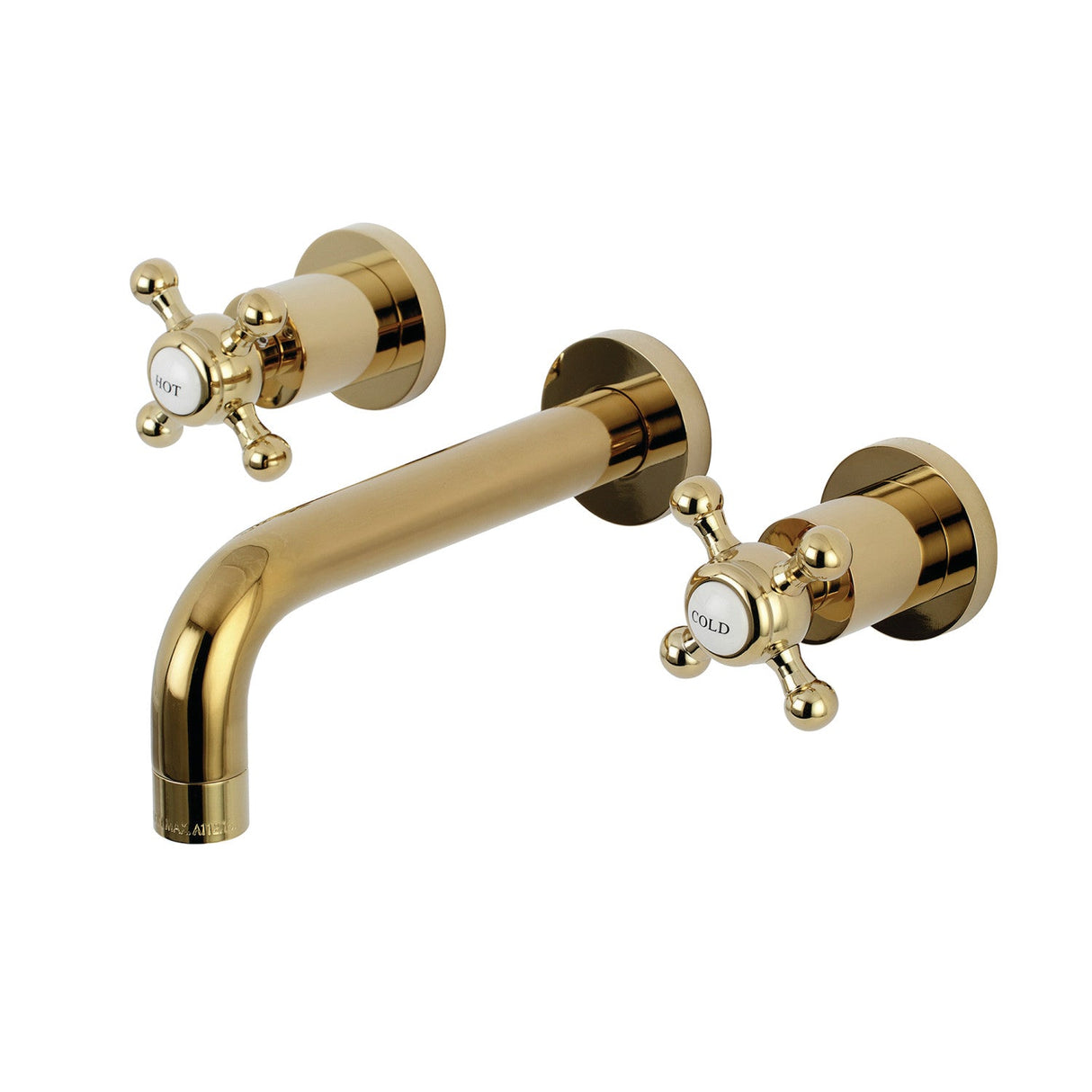 Metropolitan KS8122BX Two-Handle 3-Hole Wall Mount Bathroom Faucet, Polished Brass
