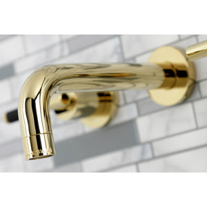 Kaiser KS8122CKL Two-Handle Wall Mount Bathroom Faucet, Polished Brass