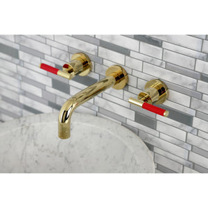 Kaiser KS8122CKL Two-Handle Wall Mount Bathroom Faucet, Polished Brass