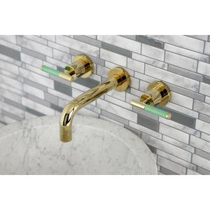 Kaiser KS8122CKL Two-Handle Wall Mount Bathroom Faucet, Polished Brass