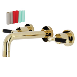 Kaiser KS8122CKL Two-Handle Wall Mount Bathroom Faucet, Polished Brass