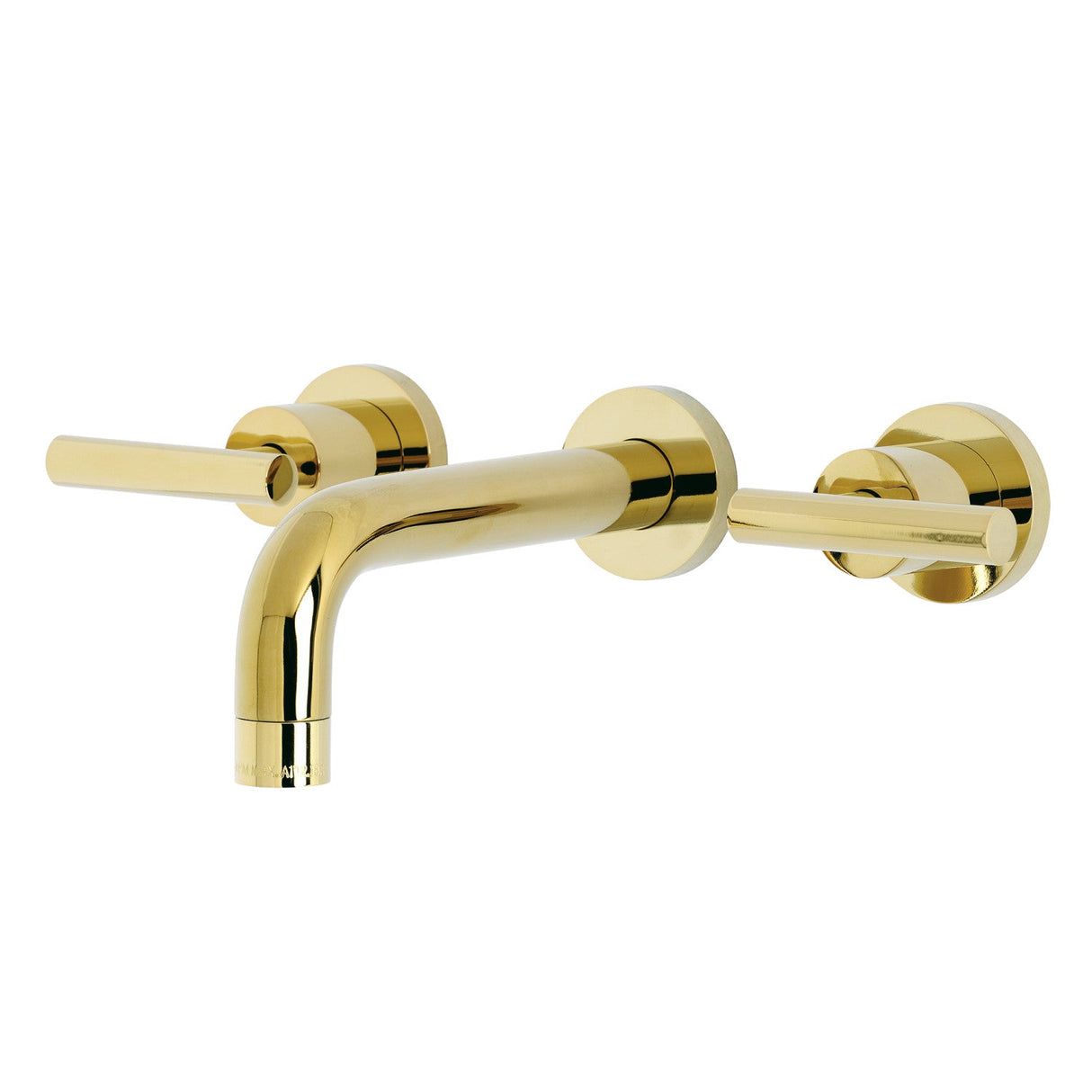 Manhattan KS8122CML Two-Handle 3-Hole Wall Mount Bathroom Faucet, Polished Brass