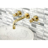 Kaiser KS8122DKL Two-Handle 3-Hole Wall Mount Bathroom Faucet, Polished Brass